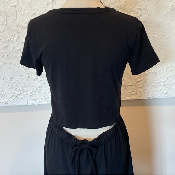 Theory Liliana S Ranmire Knit Open Back Short Sleeve Dress Black Size Small. - Picture 6 of 9